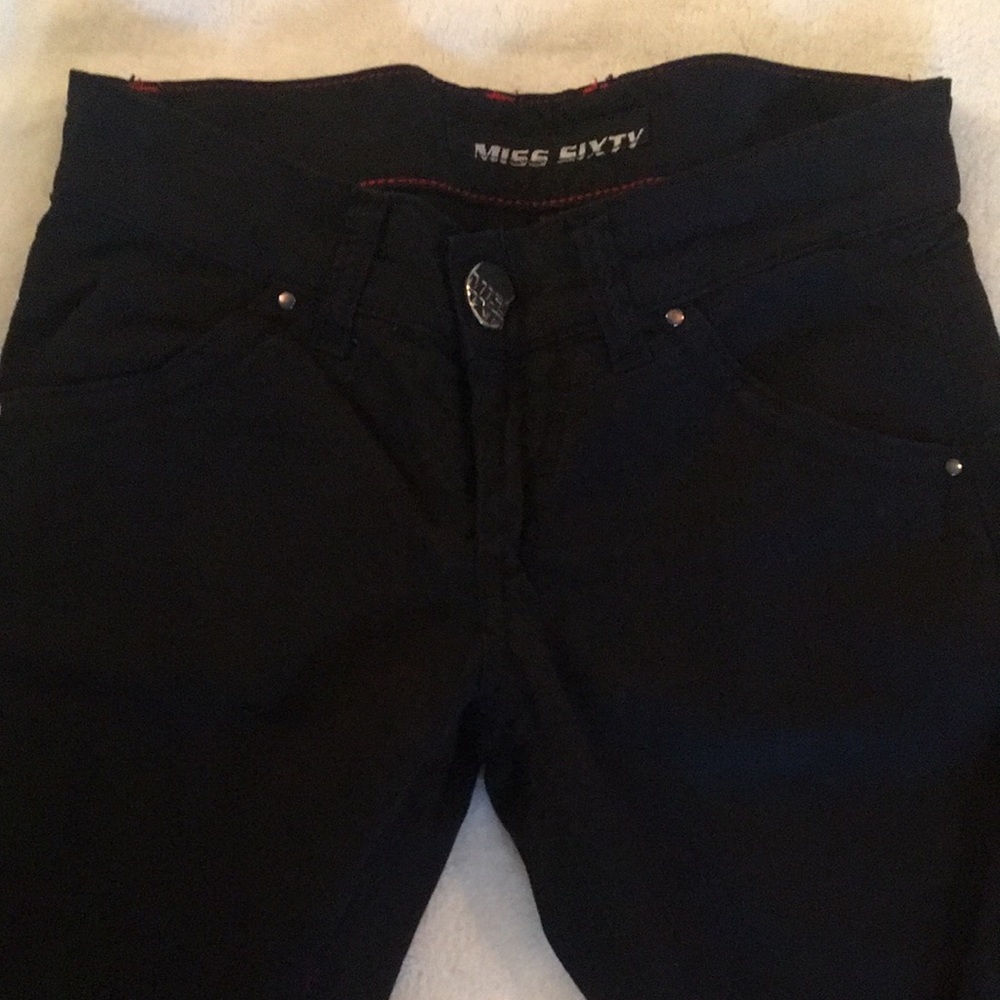 Miss Sixty black jeans with blinged out lips RARE - Picture 3 of 8